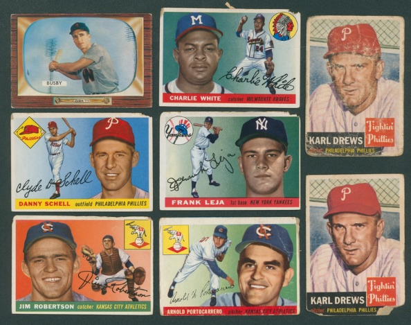 1953-1955 Vintage Baseball - Lot of 17 - Poor to VG