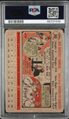 1956 Jackie Robinson Topps Gray Back PSA 2.5