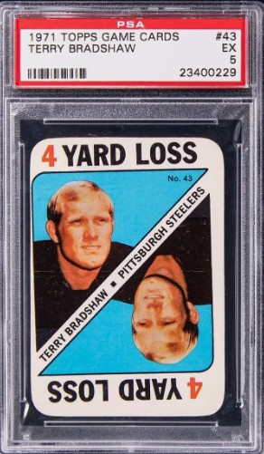 1971 Terry Bradshaw Rookie Card - Topps Game Cards #43 - PSA 5