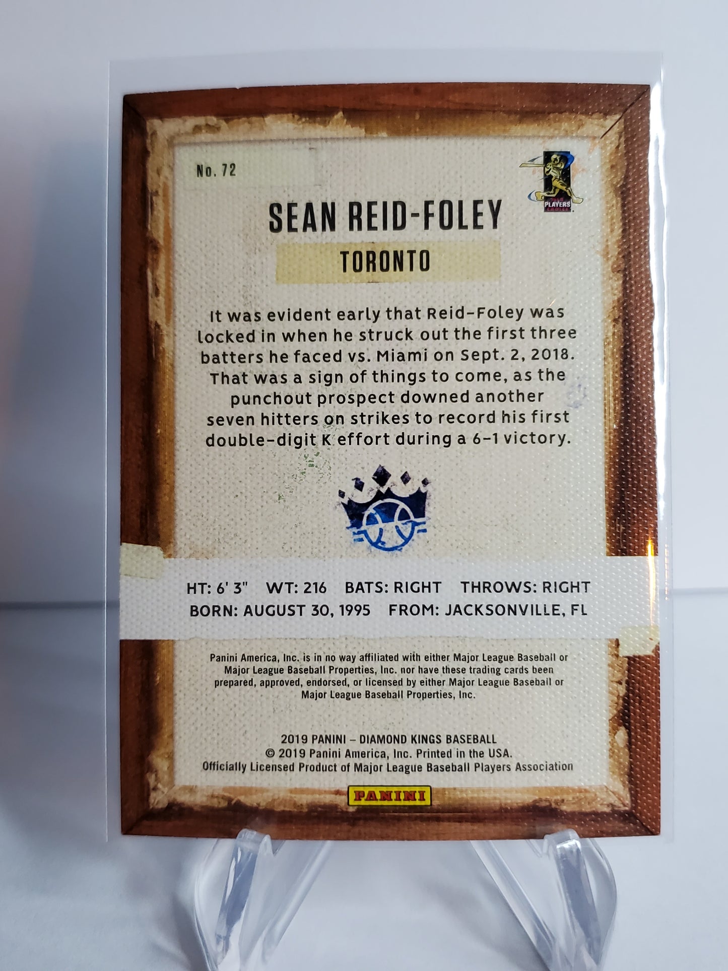 Sean Reaid-Foley 2019 Panini Diamond Kings Baseball RC #72