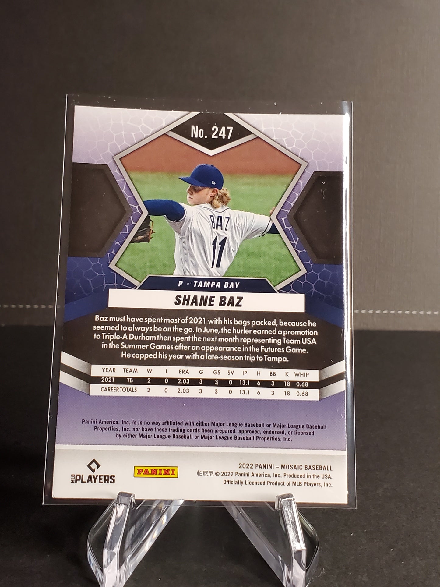 Shane Baz 2022 Panini Mosaic RC #247