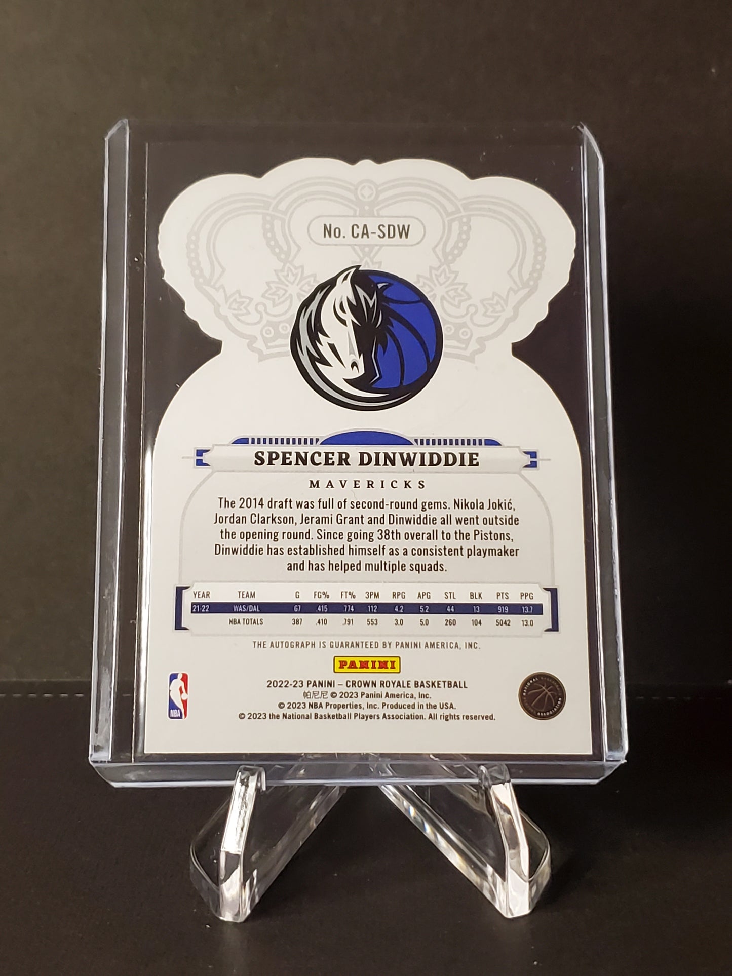 Spencer Dinwiddie 2023-2023 Crown Royale AUTO #CA-SDW
