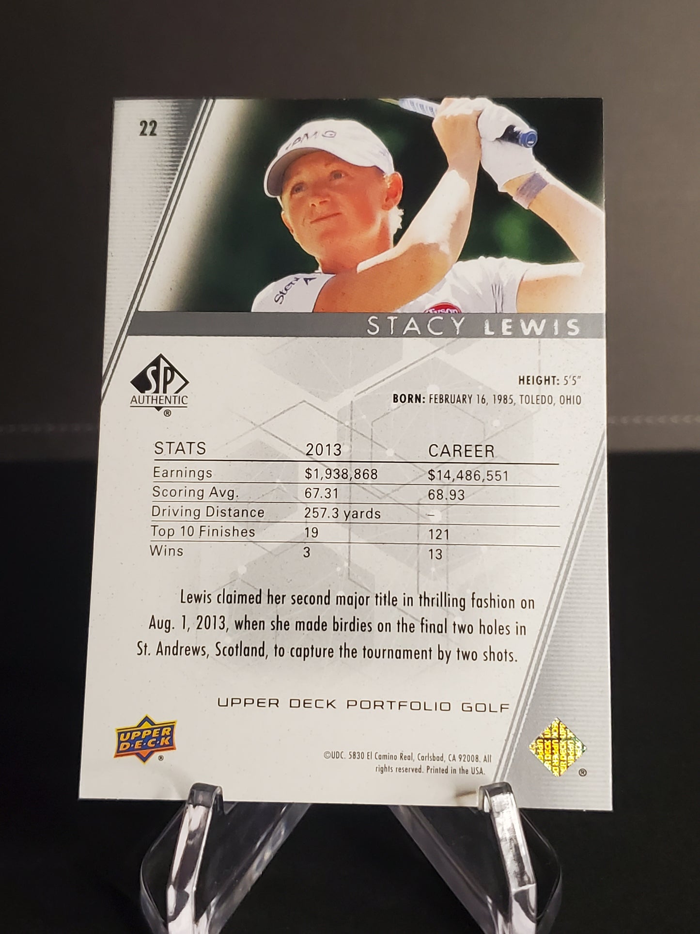 Stacey Lewis 2024 UD Portfolio Golf SP Authentic #22