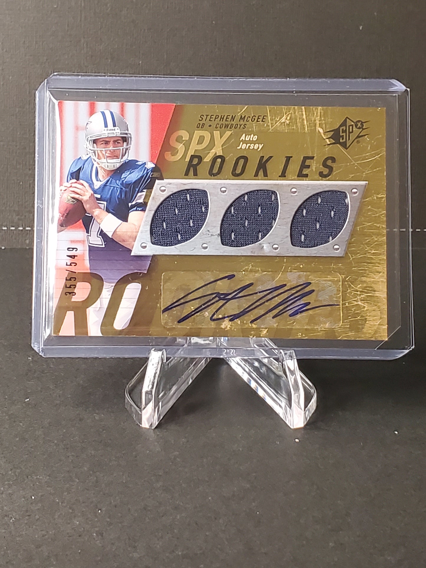 Stephen McGee 2009 Upper Deck SPx RPA Triple Jersey RC AUTO /549 #105