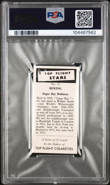 SUGAR RAY ROBINSON 1959 TOP FLIGHT STARS #11 PSA 9 (Only 6 Higher!!)