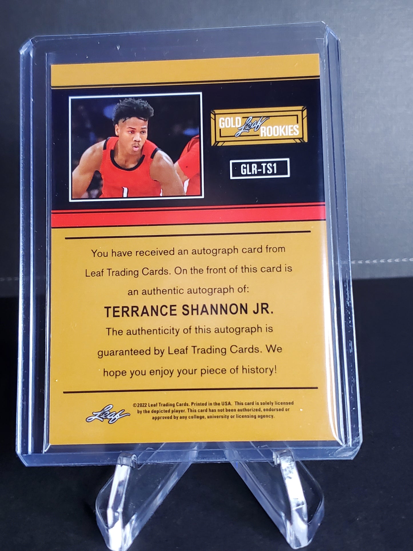 Terrance Shannon Jr 2022 Gold Leaf Rookies RC AUTO Holo #GLR-TS1