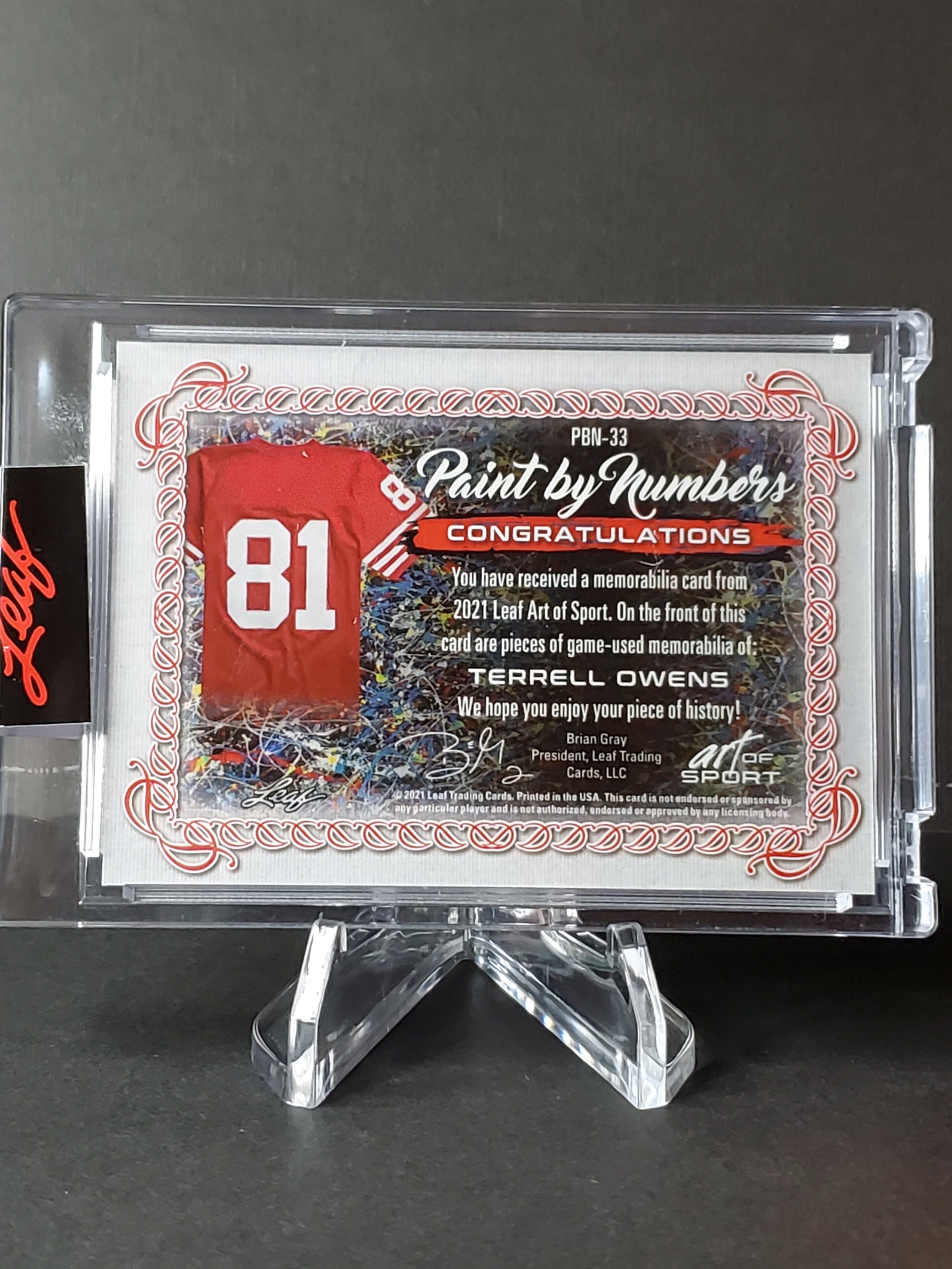 Terrell Owens - 2021 Leaf Art of Sport: Triple Threads #PBN-33: /30