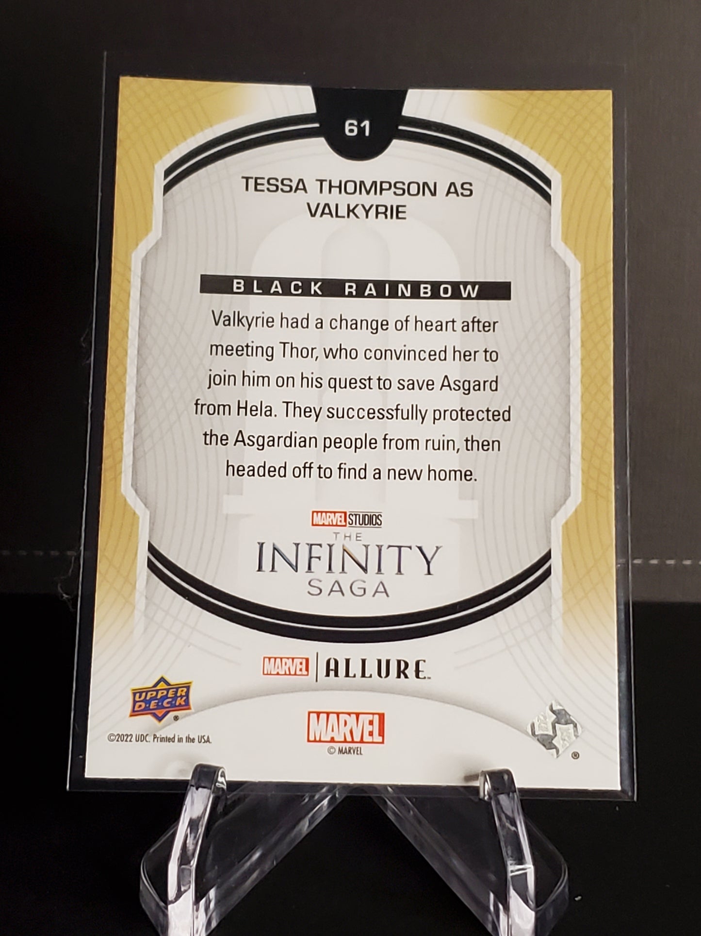 Tessa Thompson as Valkyrie 2022 Upper Deck Marvel Allure Black Rainbow #61