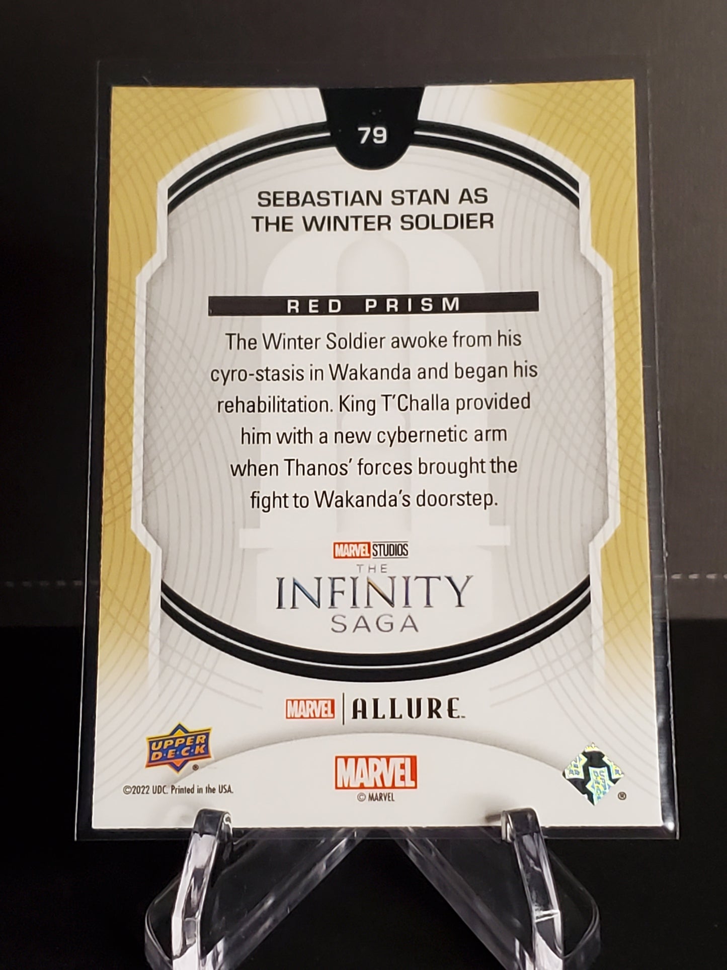 Sebastian Stan as The Winter Solder 2022 Upper Deck Marvel Allure Red Prism #79