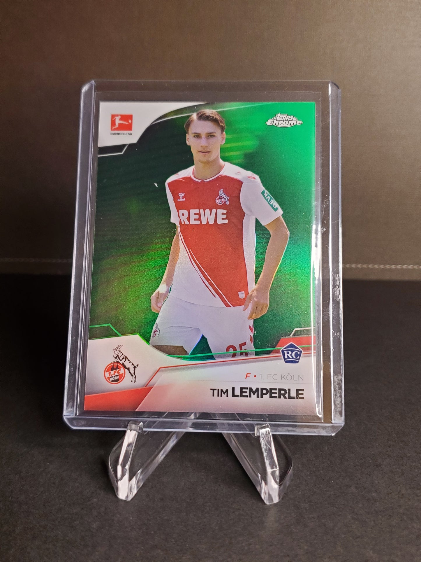 Tim Lemperle 2023 Topps Chrome Bundesliga Green Wave Refractor RC /99 #51
