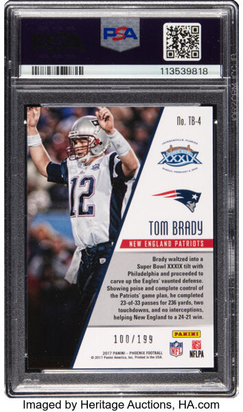 2017 Panini Phoenix Tom Brady Triumphant Pink #TB-4 PSA 10 GEM MINT #100/199