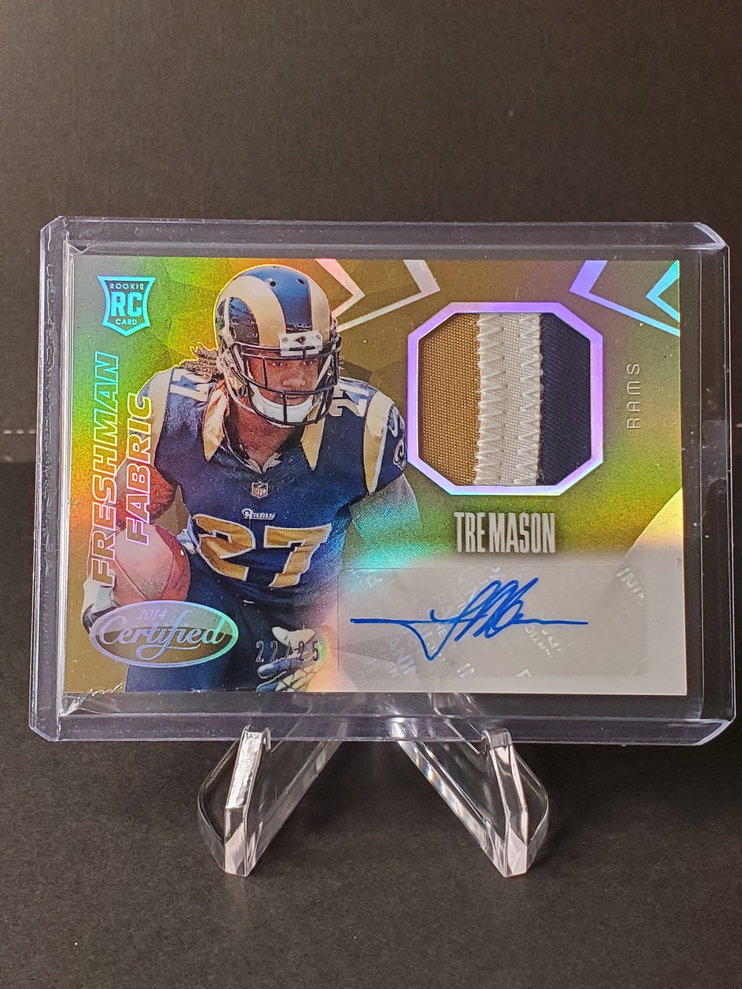 Tre Mason 2014 Panini Certified Freshman Fabric RPA Rookie Patch AUTO /25 #240