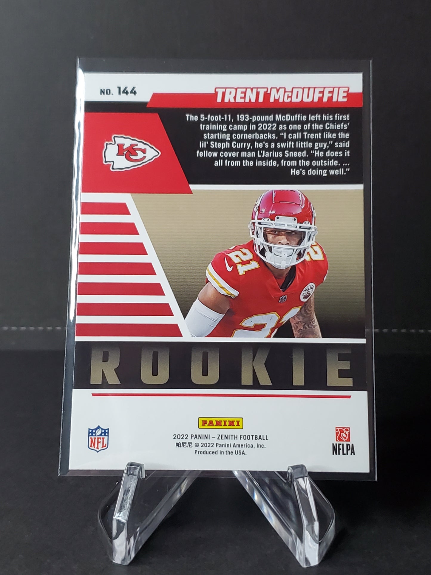 Trent McDuffie 2022 Panini Zenith Football RC #144