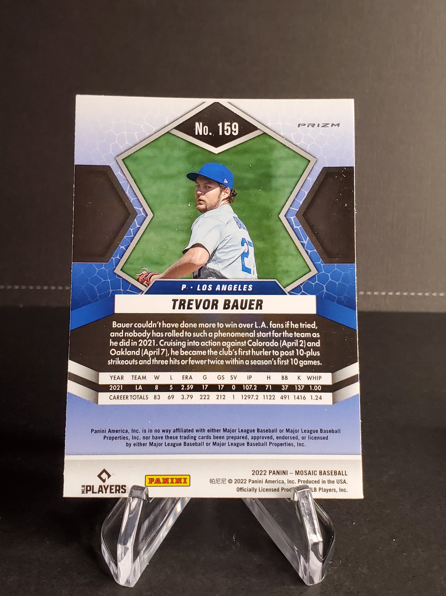 Trevor Bauer 2022 Panini Mosaic Orange Prizm #159
