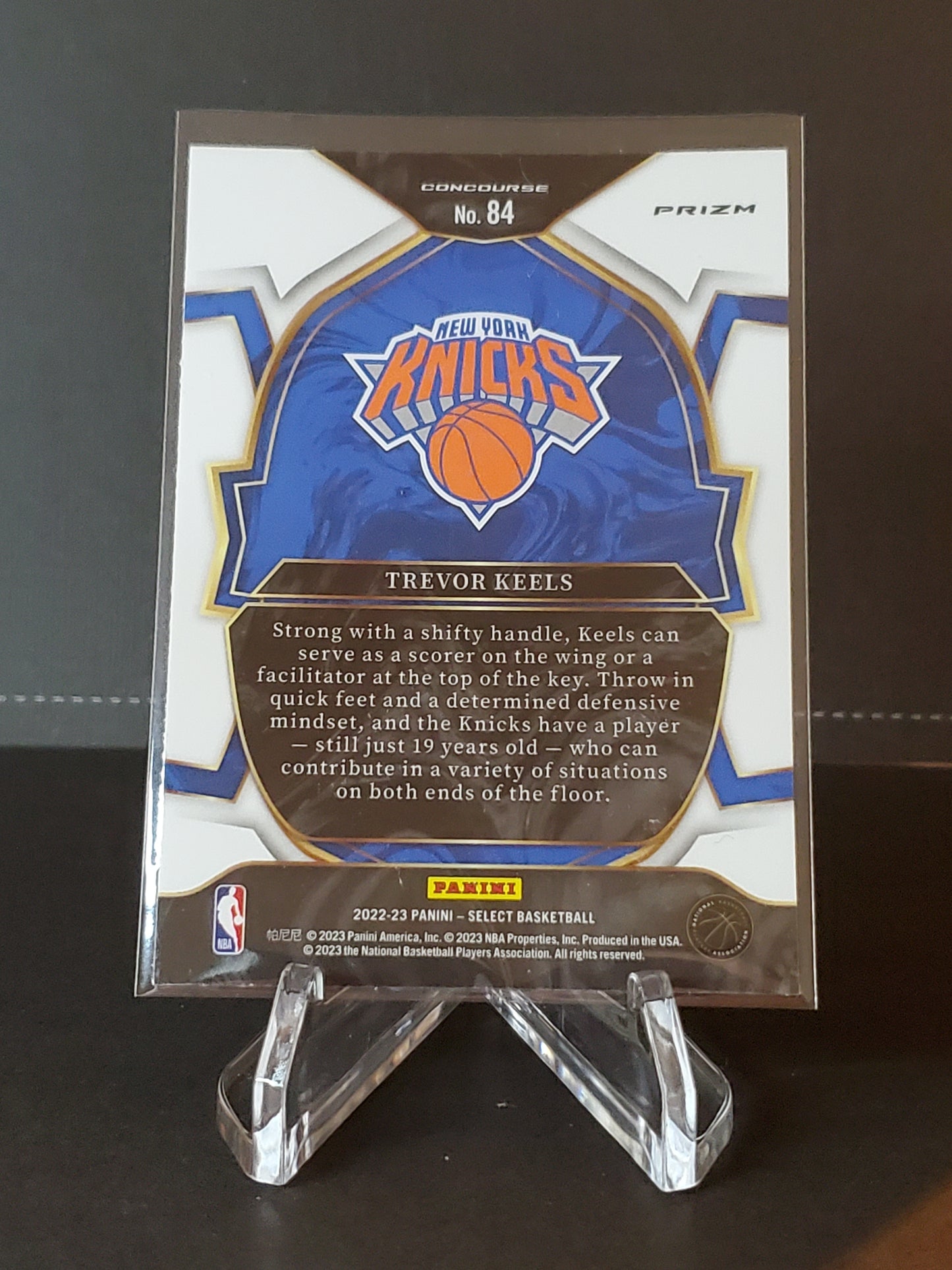 Trevor Keels 2022-2023 Panini Select RC Red Cracked Ice Concourse Prizm #84