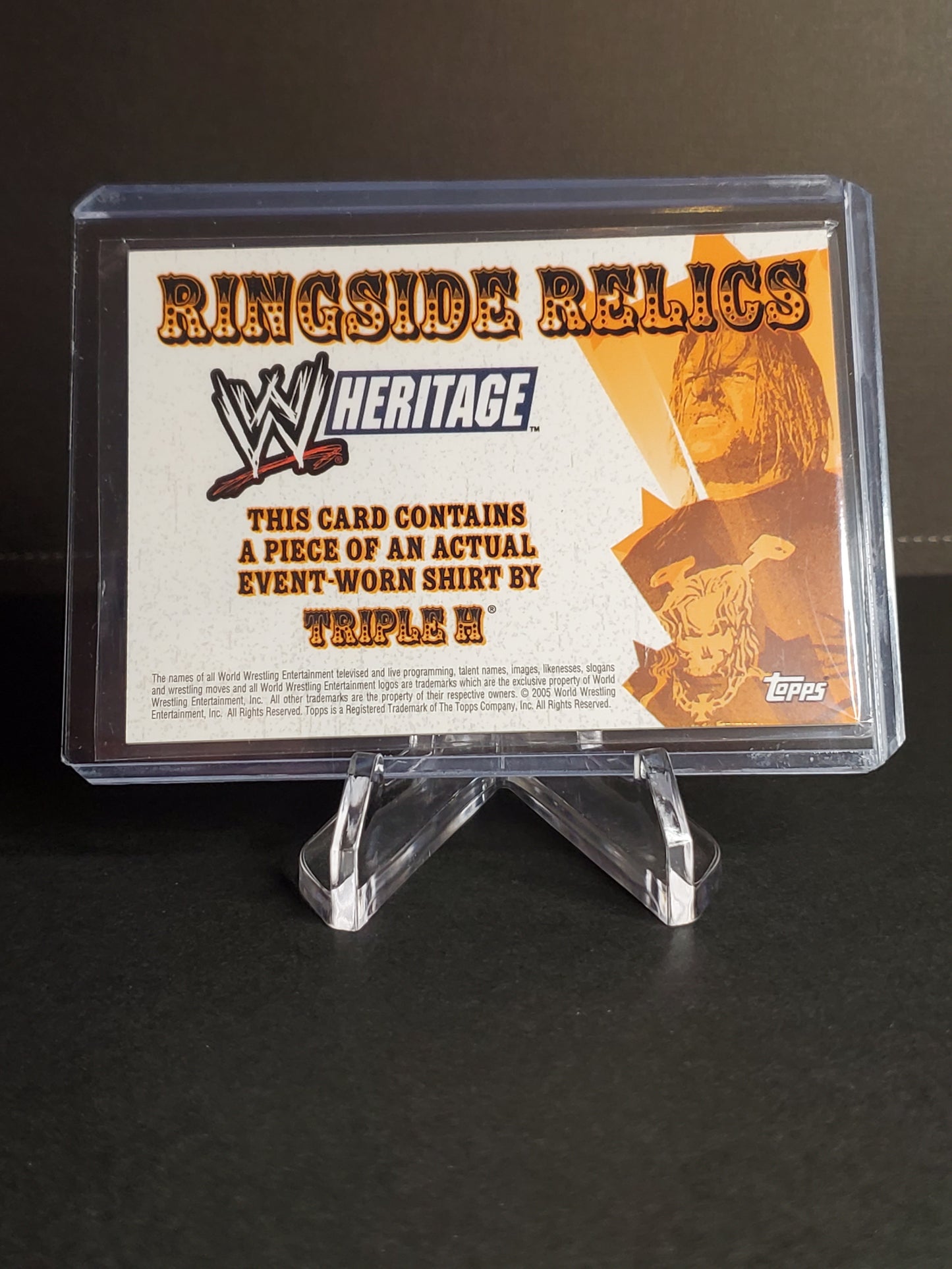 Triple H 2005 Topps WWE Heritage Ringside Relics Used T-Shirt