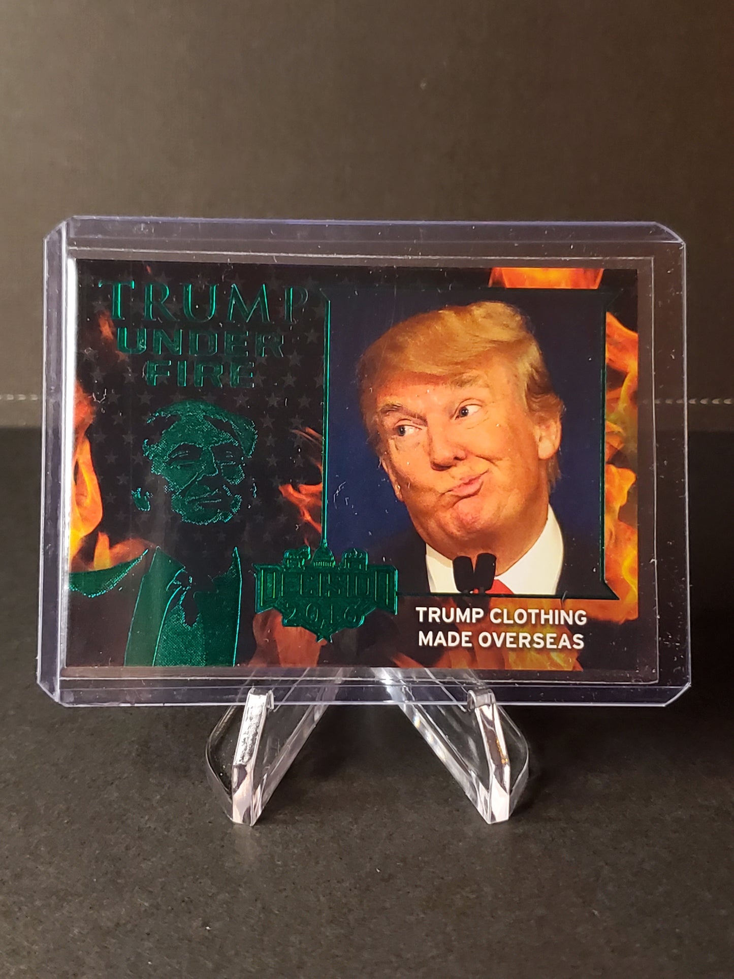 Trump Clothing Made Overseas 2016 Leaf Decision Trump Under Fire Green RARE #TUF39