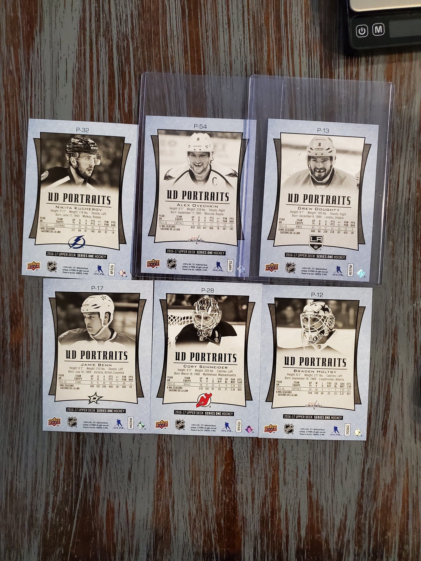 2016-17 Upper Deck UD Portraits Lot of (6) OVECHKIN P-54 Doughty, Benn, Kucherov