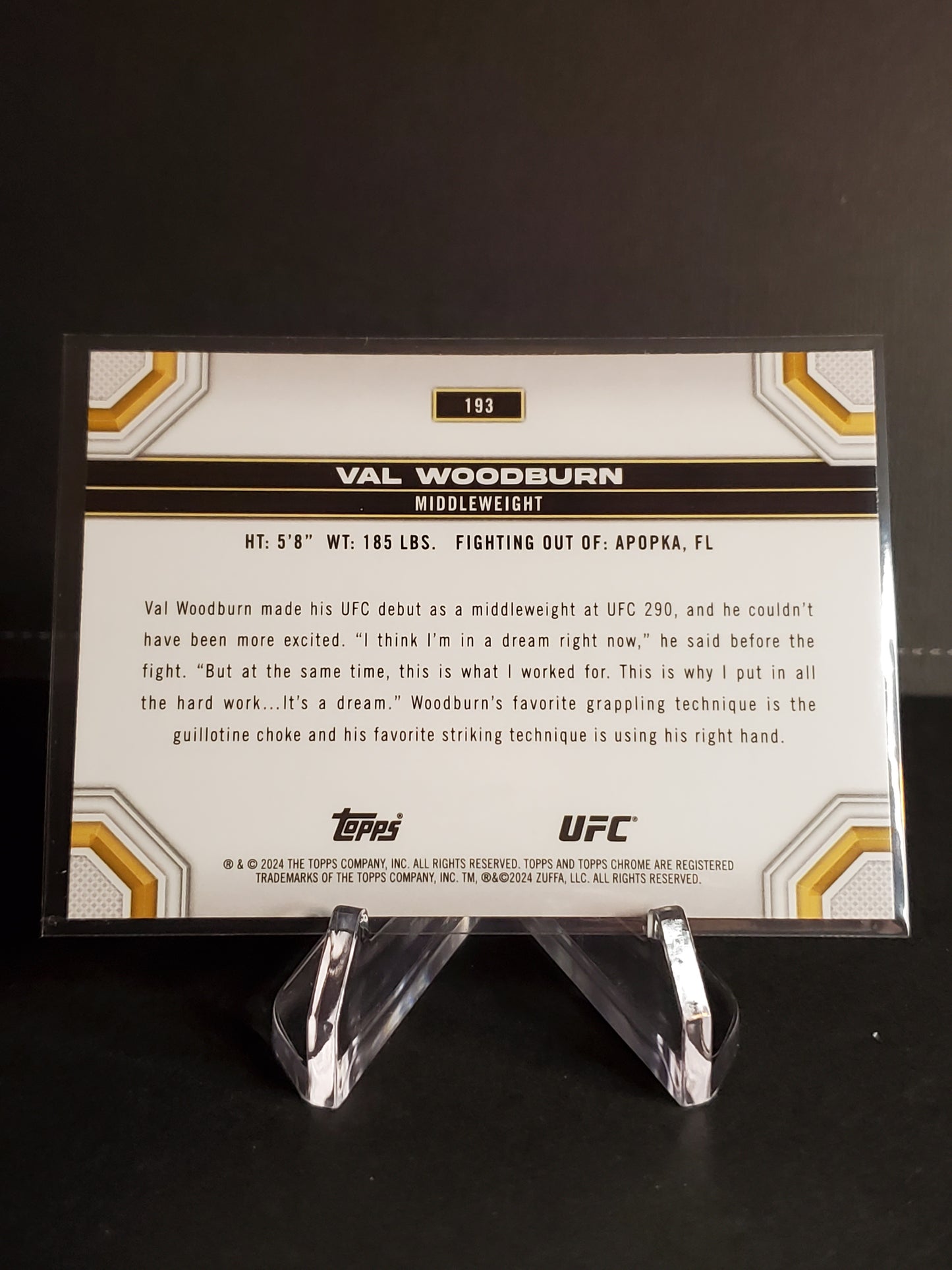Val Woodburn 2024 Topps Chrome UFC RC #193