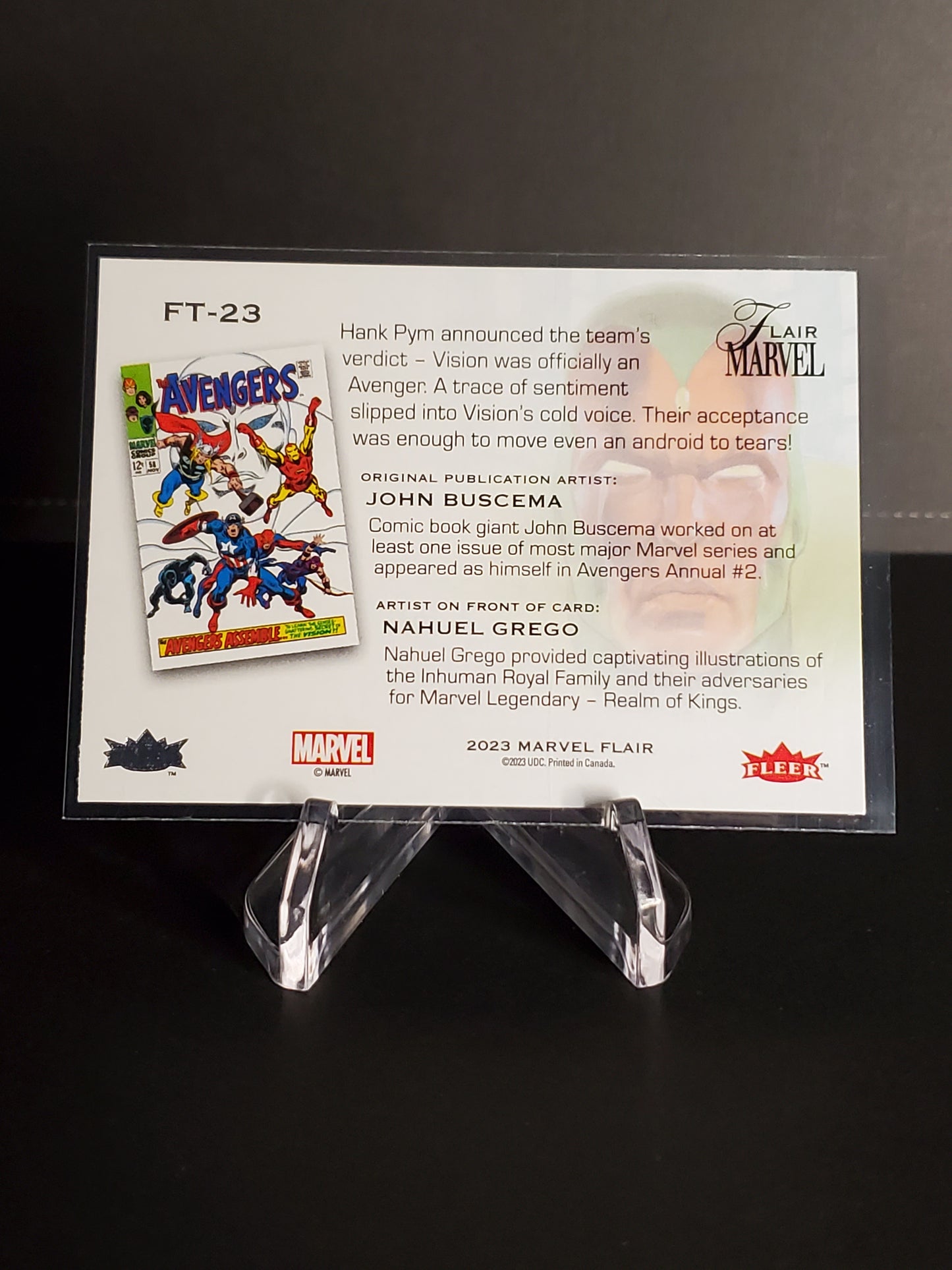 Vision 2024 Marvel Flair Flairium Level 3 #FT-23