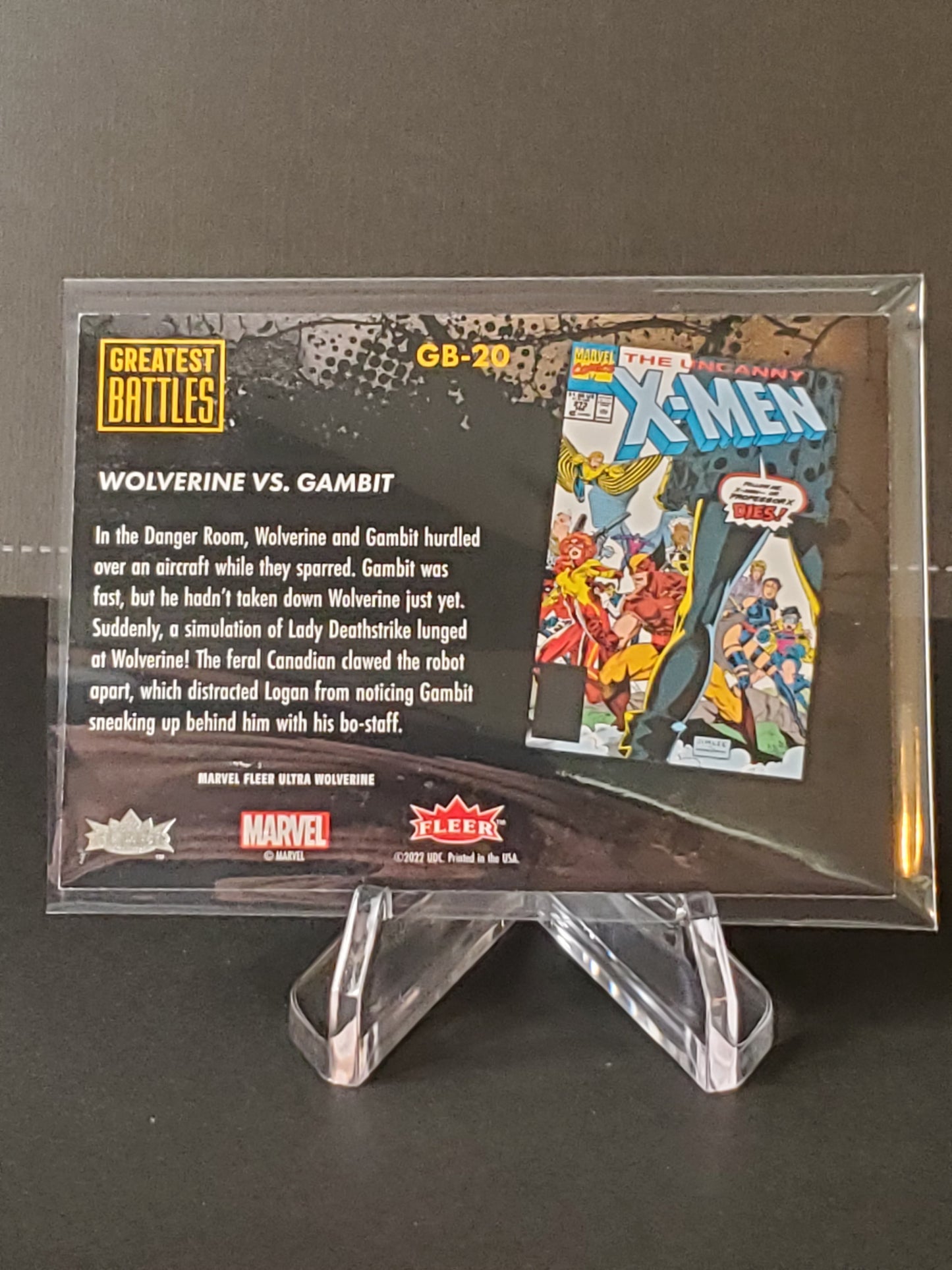 Wolverine vs. Gambit 2023 Fleer Ultra Wolverine Green Greatest Battles #GB-20