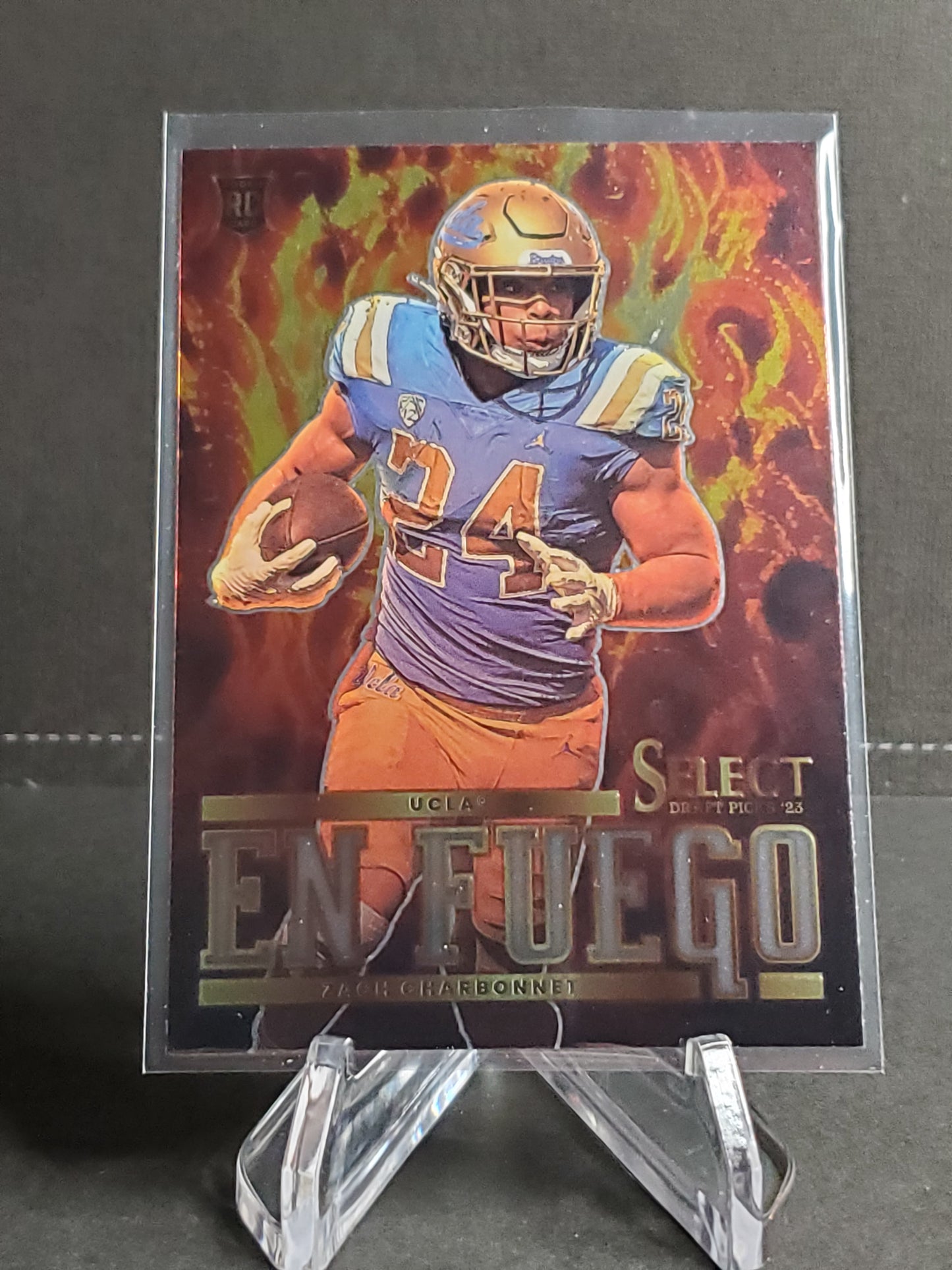 Zach Charbonnet 2023 Panini Select Draft Picks RC En Fuego #EF-ZC