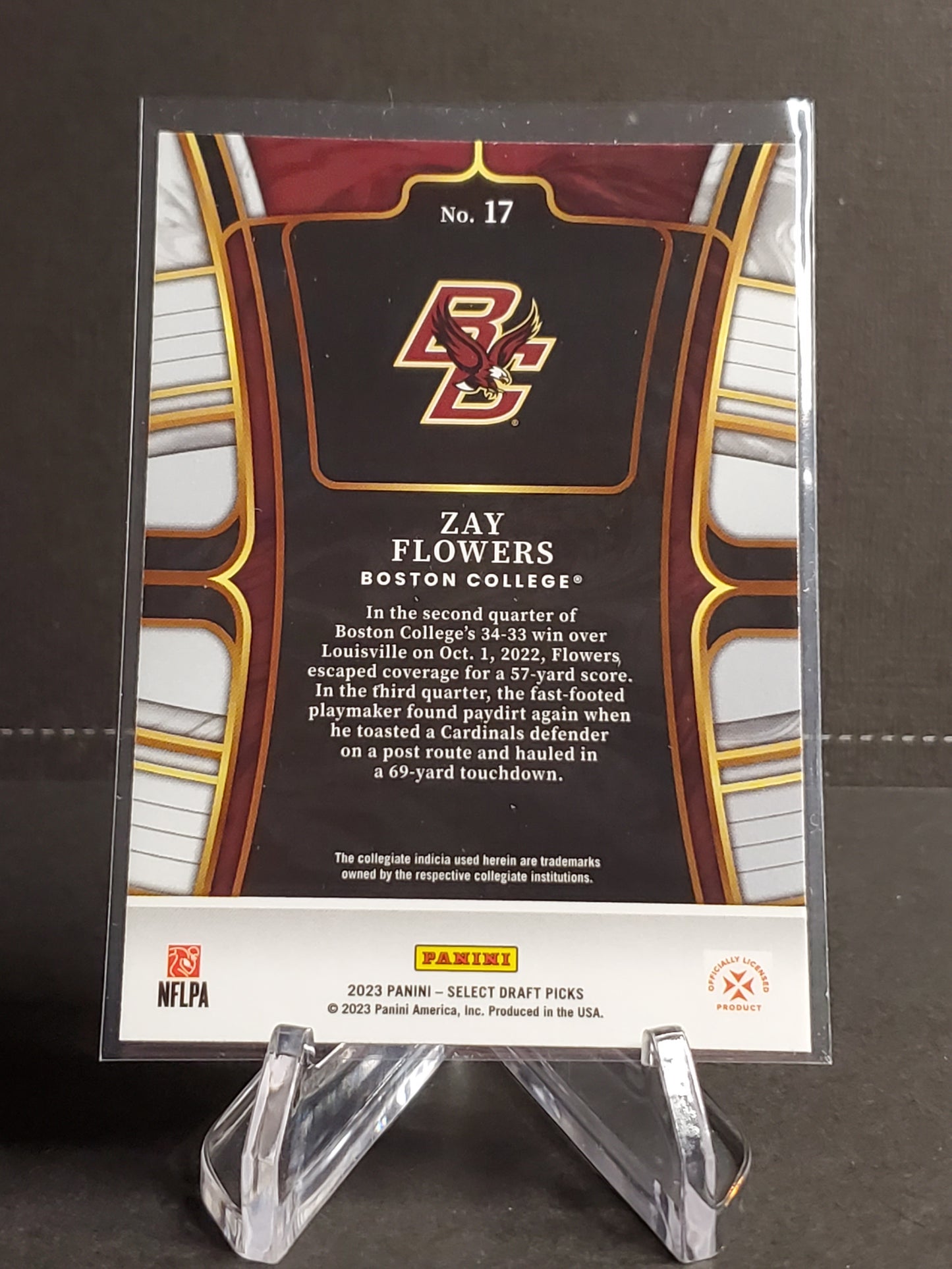 Zay Flowers 2023 Panini Select Draft Picks RC #17