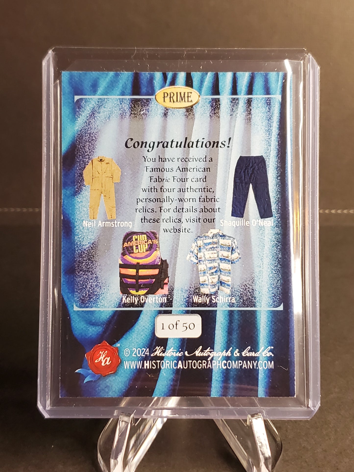 Neil Armstrong / Shaq O'Neil / Wally Schirra / Kristi Overton 2024 HA Prime Volume II Quad Worn Relic /50