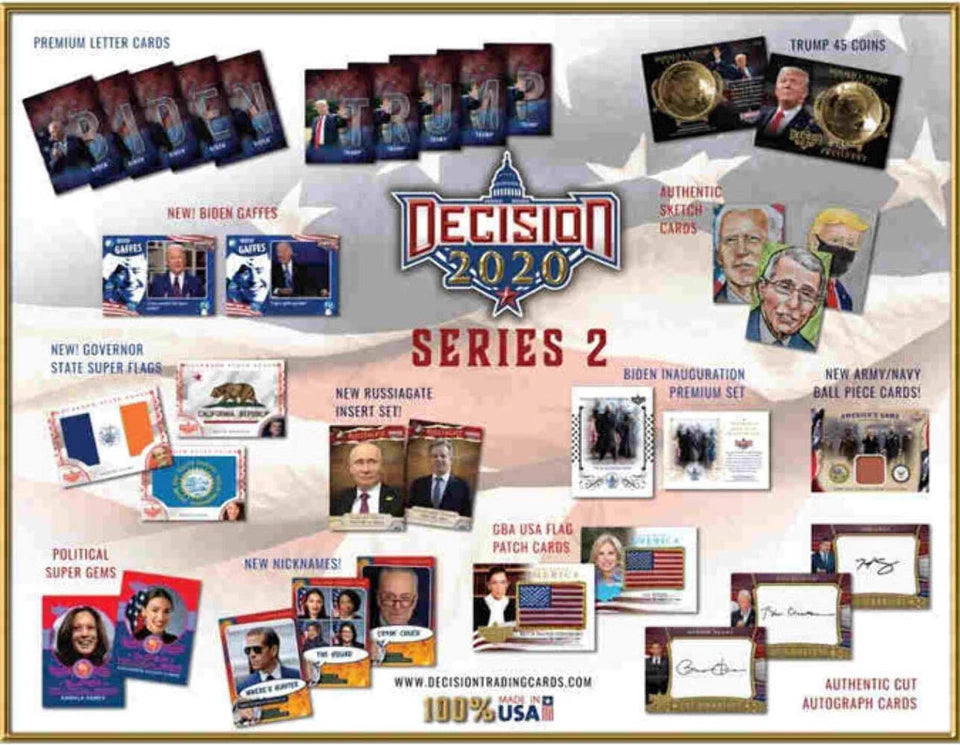 2020 Bench Warmer Decision Series 2 Political Factory Sealed 8 Hobby Box Case