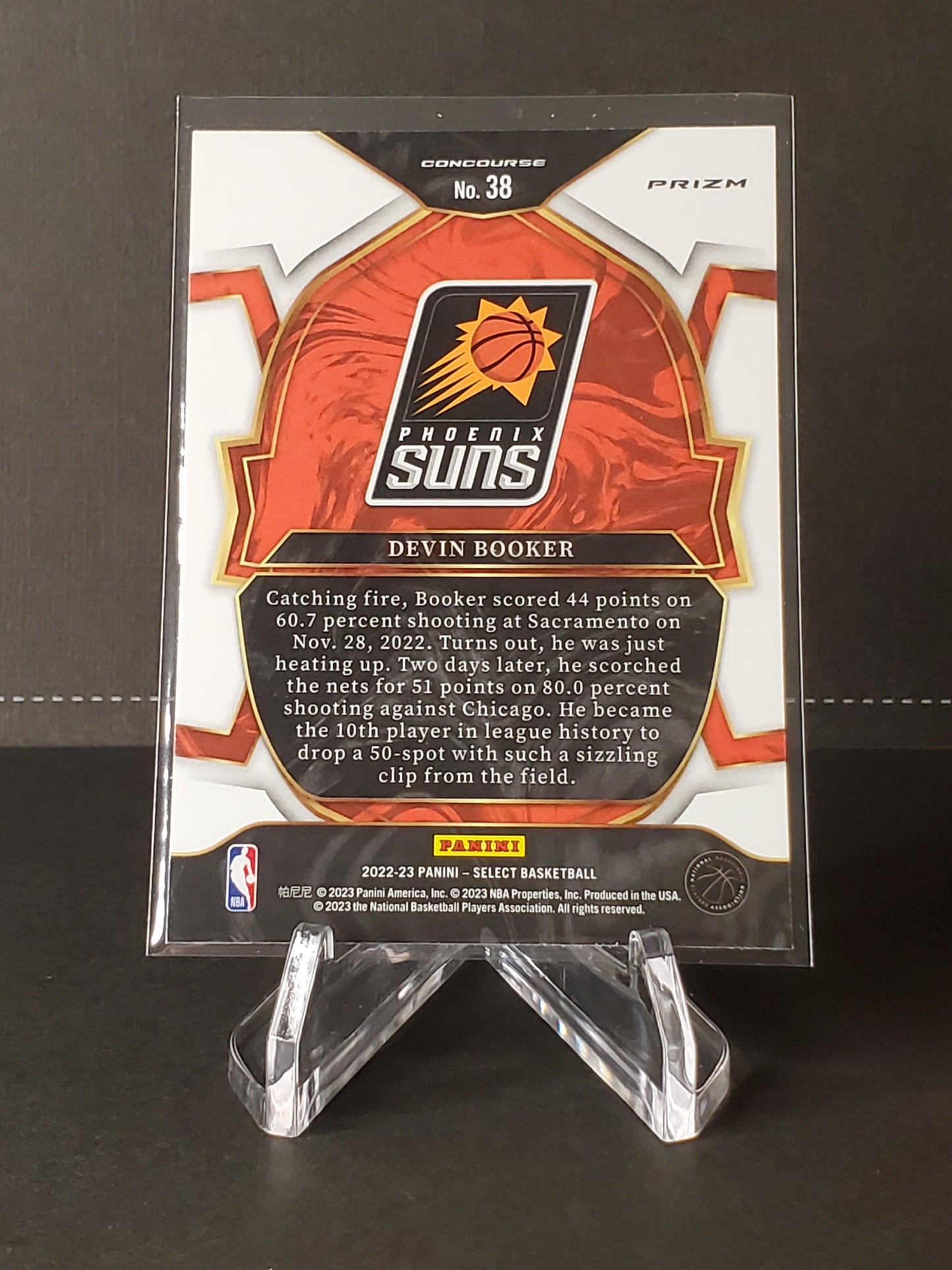 Devin Booker 2022-2023 Panini Select Basketball Orange Concourse Prizm #38