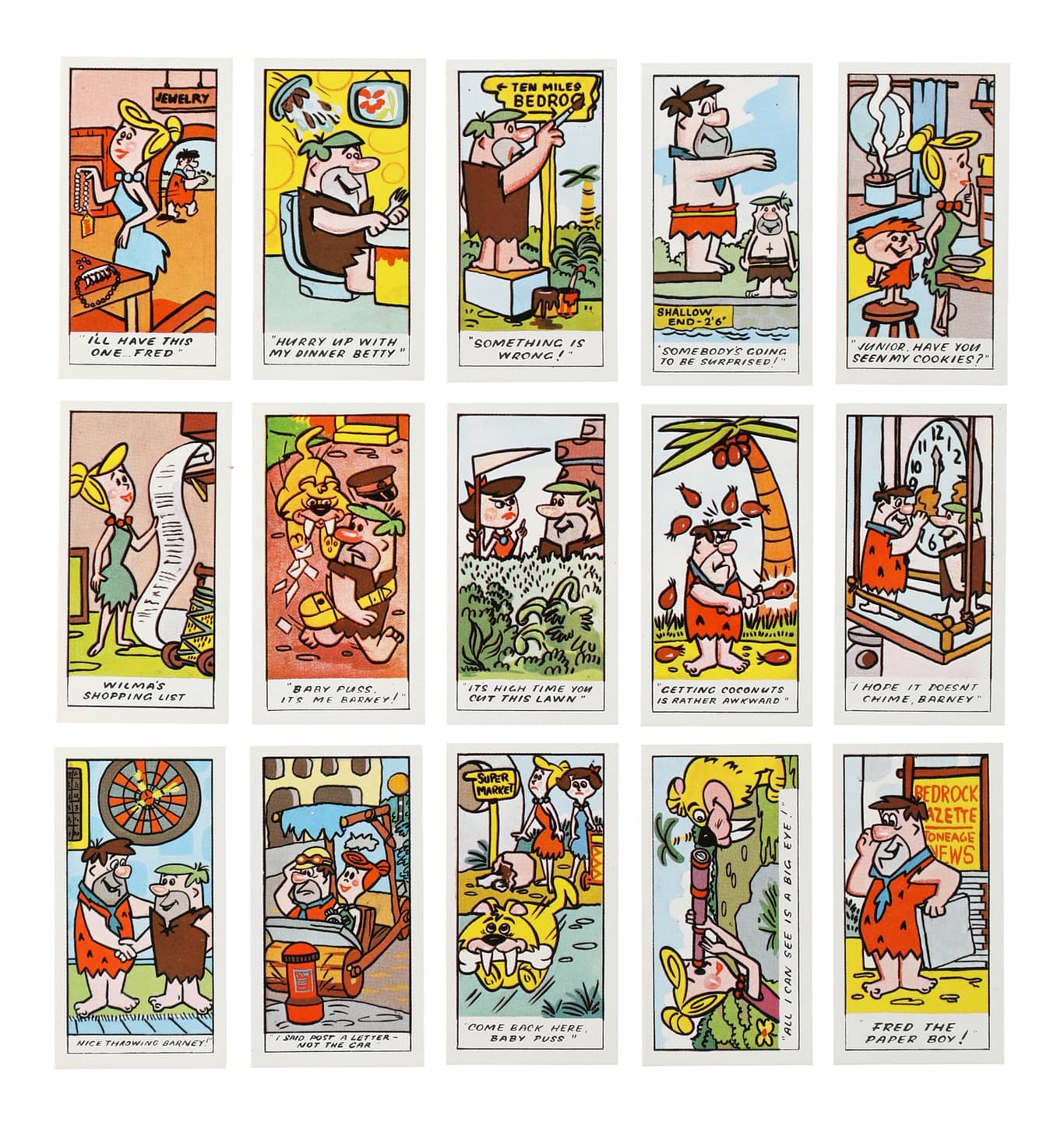 1963 Primrose Confections Flintstones Farnham Road Complete Set (50) NM-MT!!