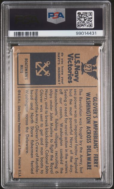 Glover's Amphibians - Washington - 1954 U.S. Navy Victories #27 PSA 3 NICE!