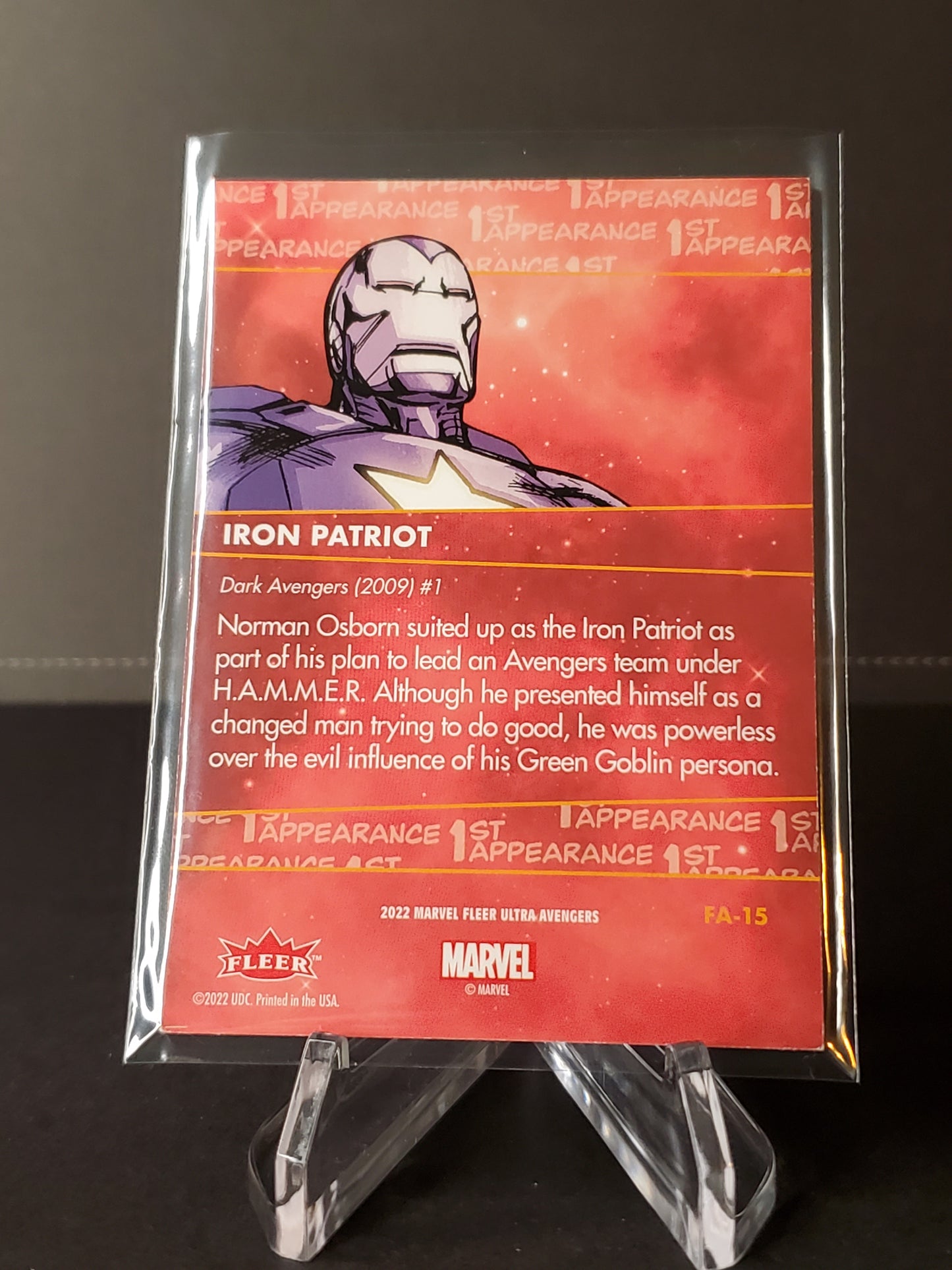Iron Patriot 2022 Fleer Ultra Avengers 1st Appearances #FA-15