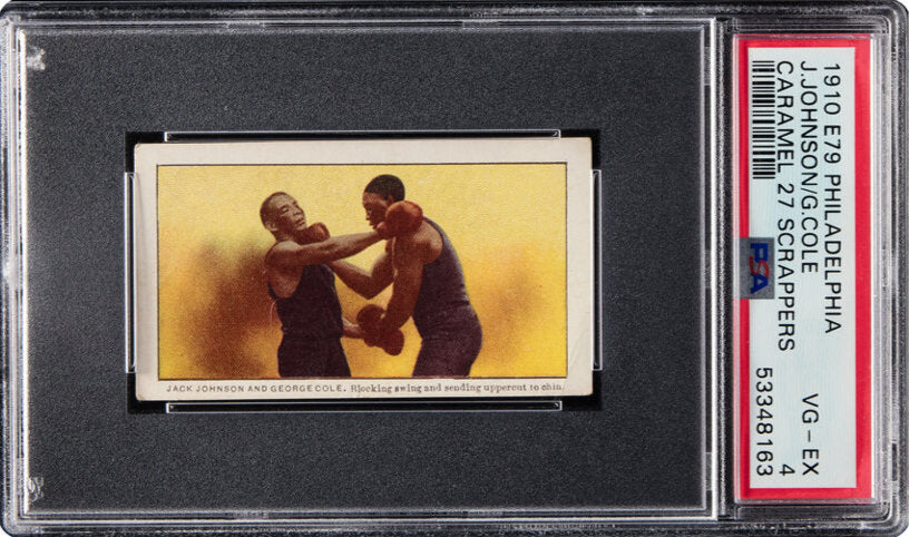 1910 E79 Philadelphia Caramel Jack Johnson/George Cole (27 Scrappers) PSA VG-EX 4