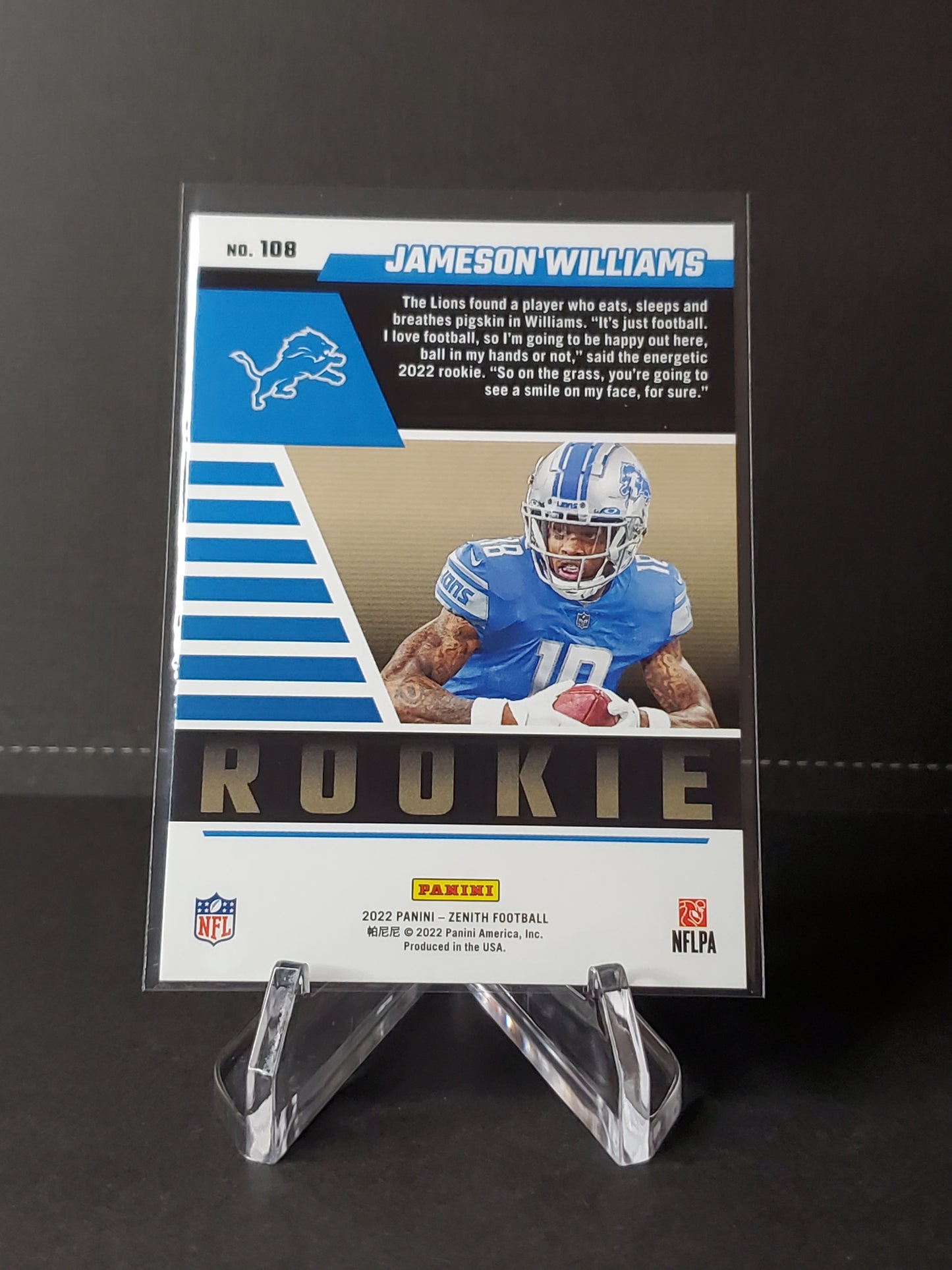 Jameson Williams 2022 Panini Zenith Football RC #108