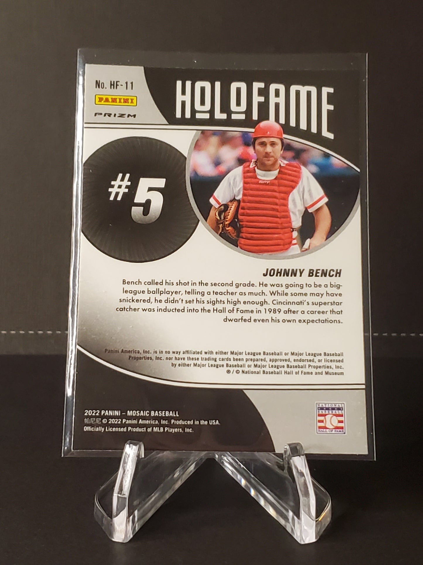 Johnny Bench 2022 Panini Mosaic Baseball Holo Fame #HF-11