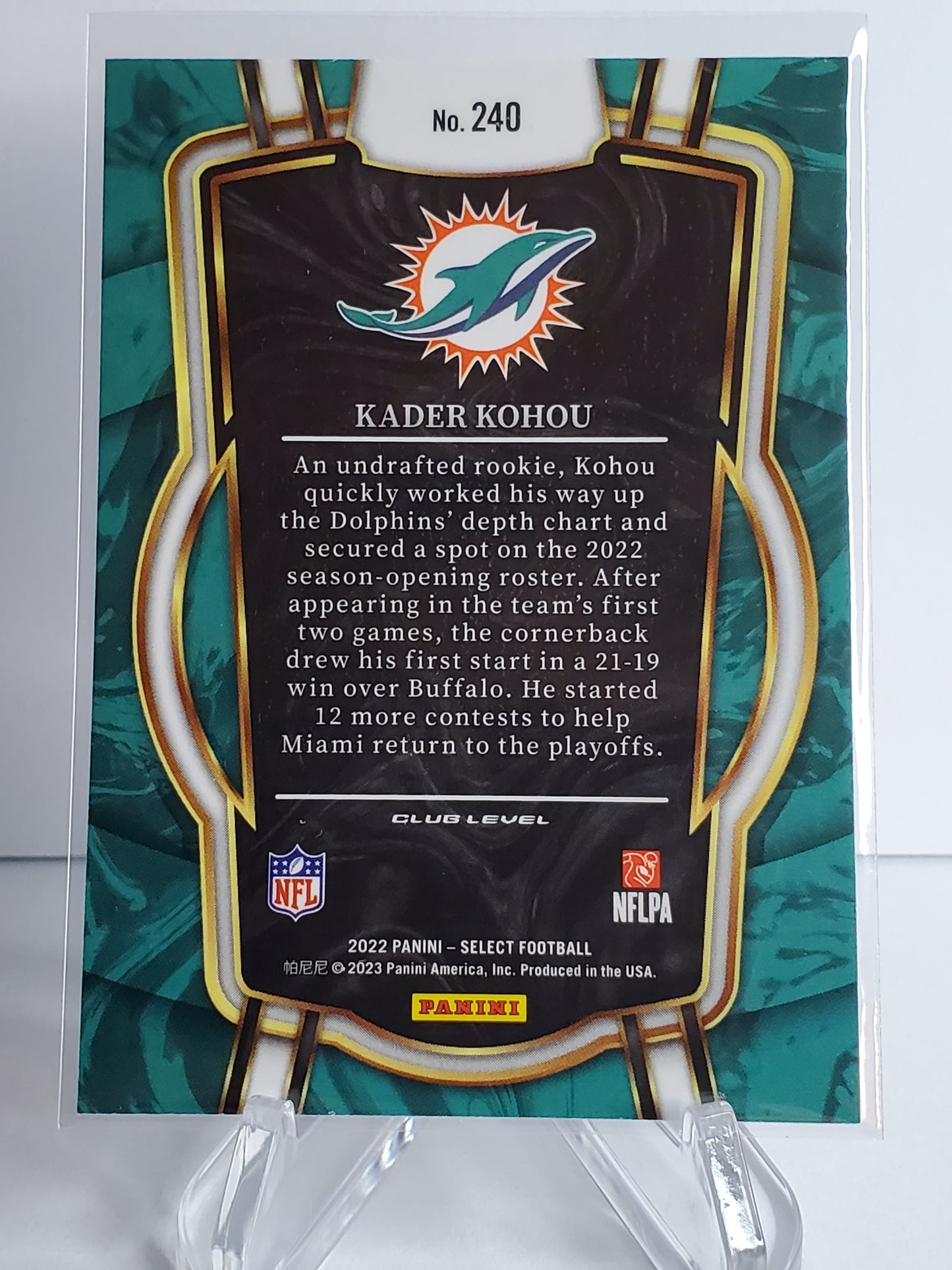 Kader Kahou 2022 Panini Select RC Club #240