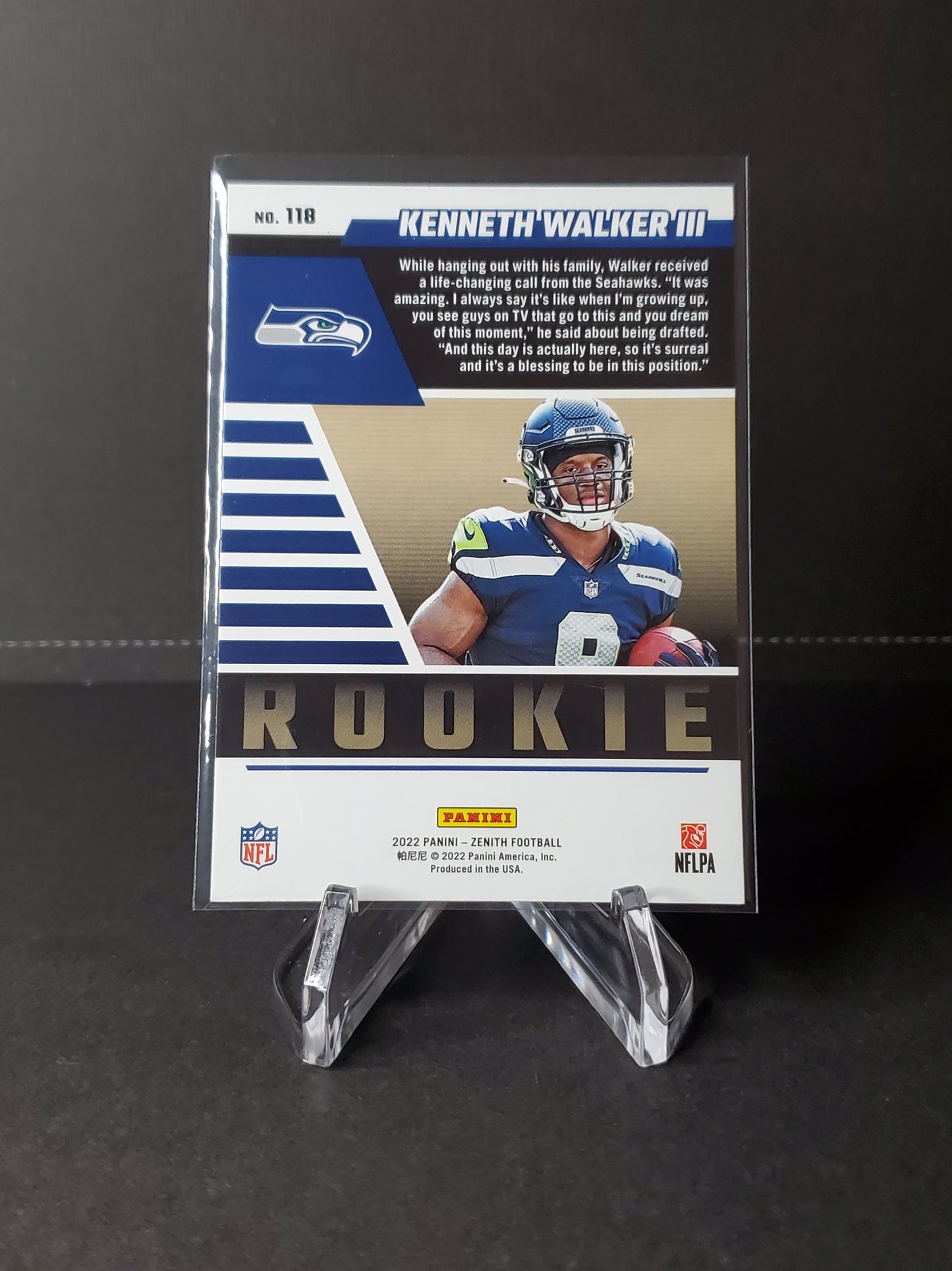 Kenneth Walker III 2022 Panini Zenith Football RC #118
