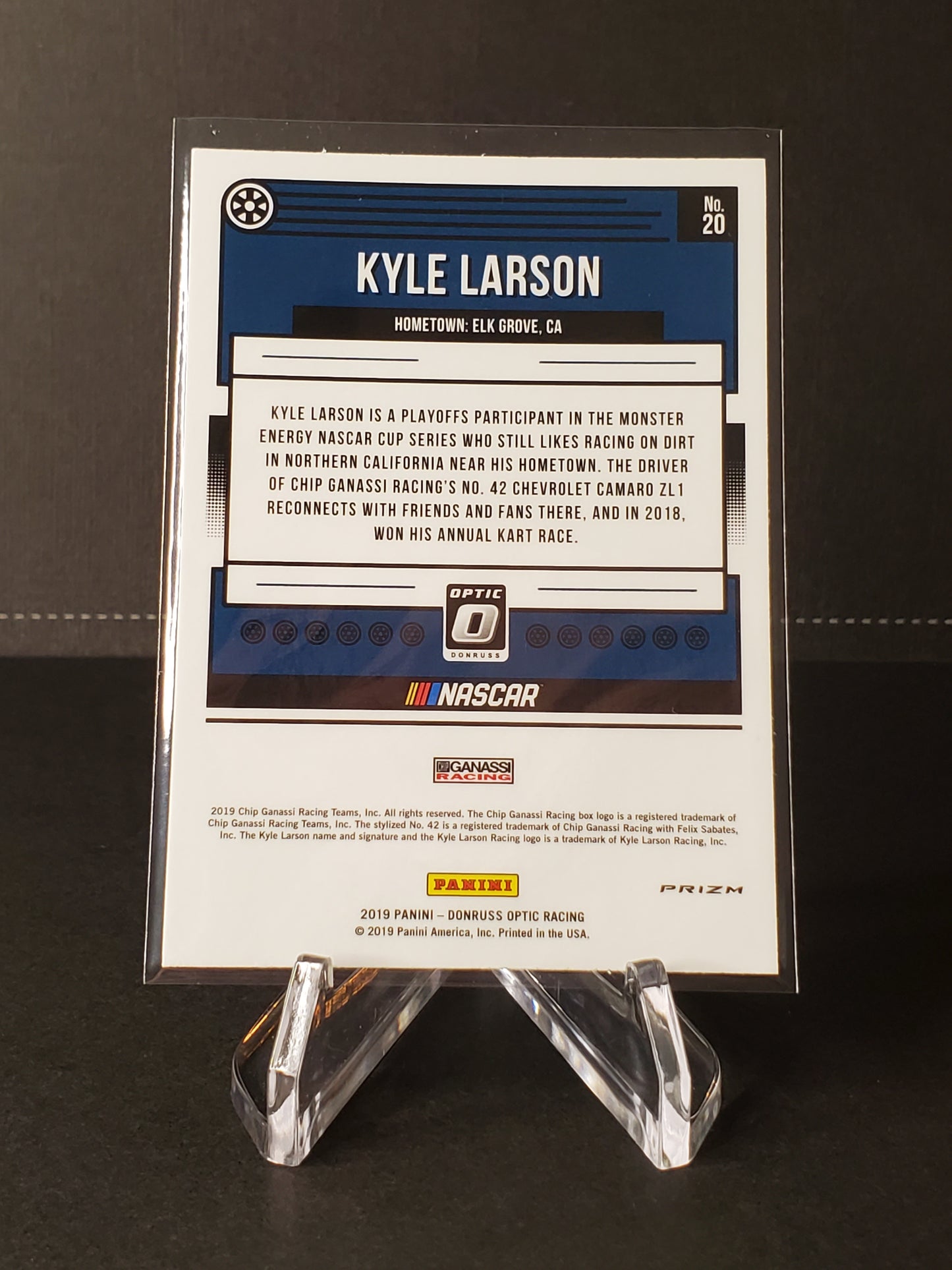 Kyle Larson 2019 Panini Donruss Optic Racing Prizm #20