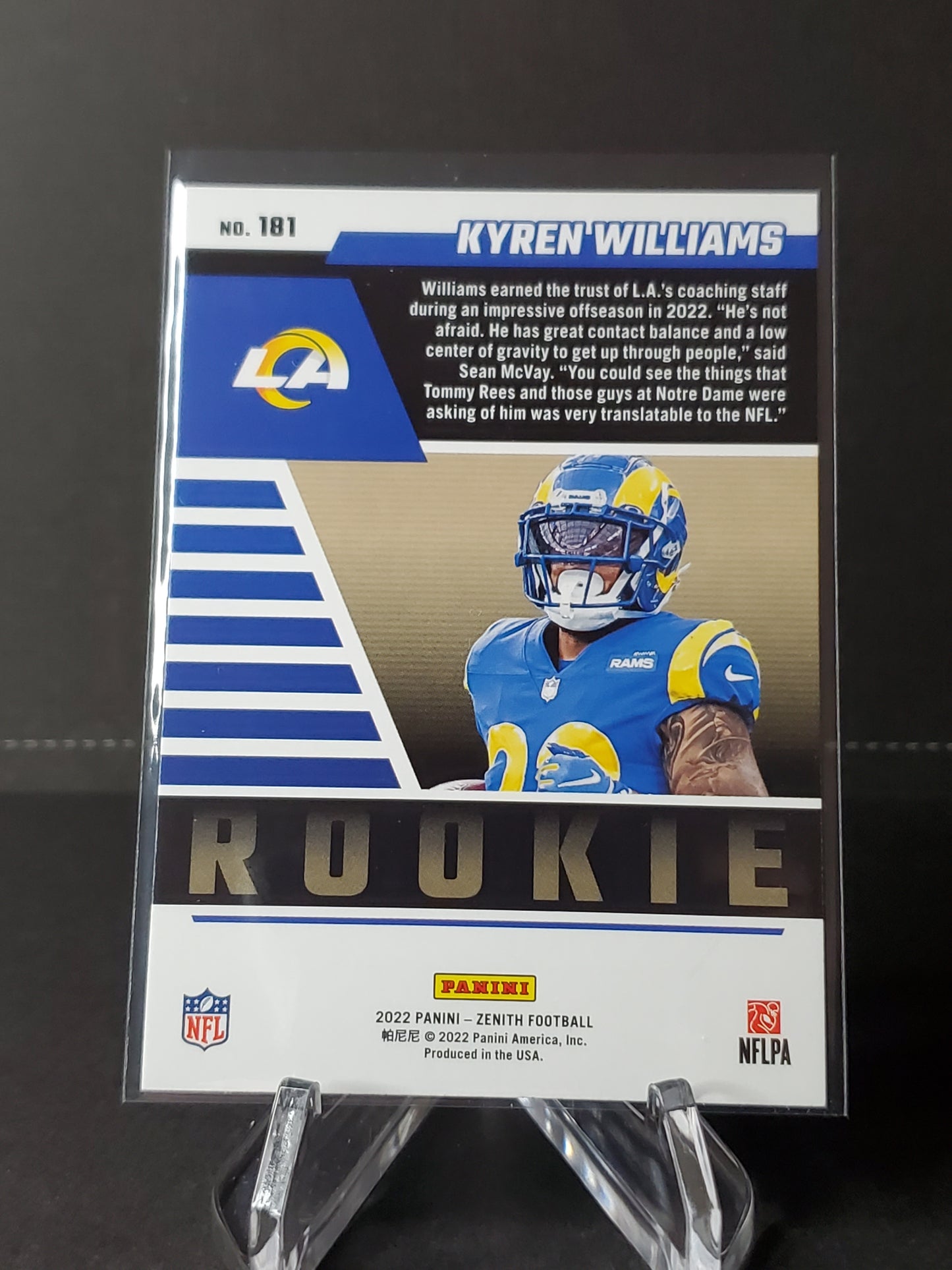 Kyren Williams 2022 Panini Zenith Football RC #181
