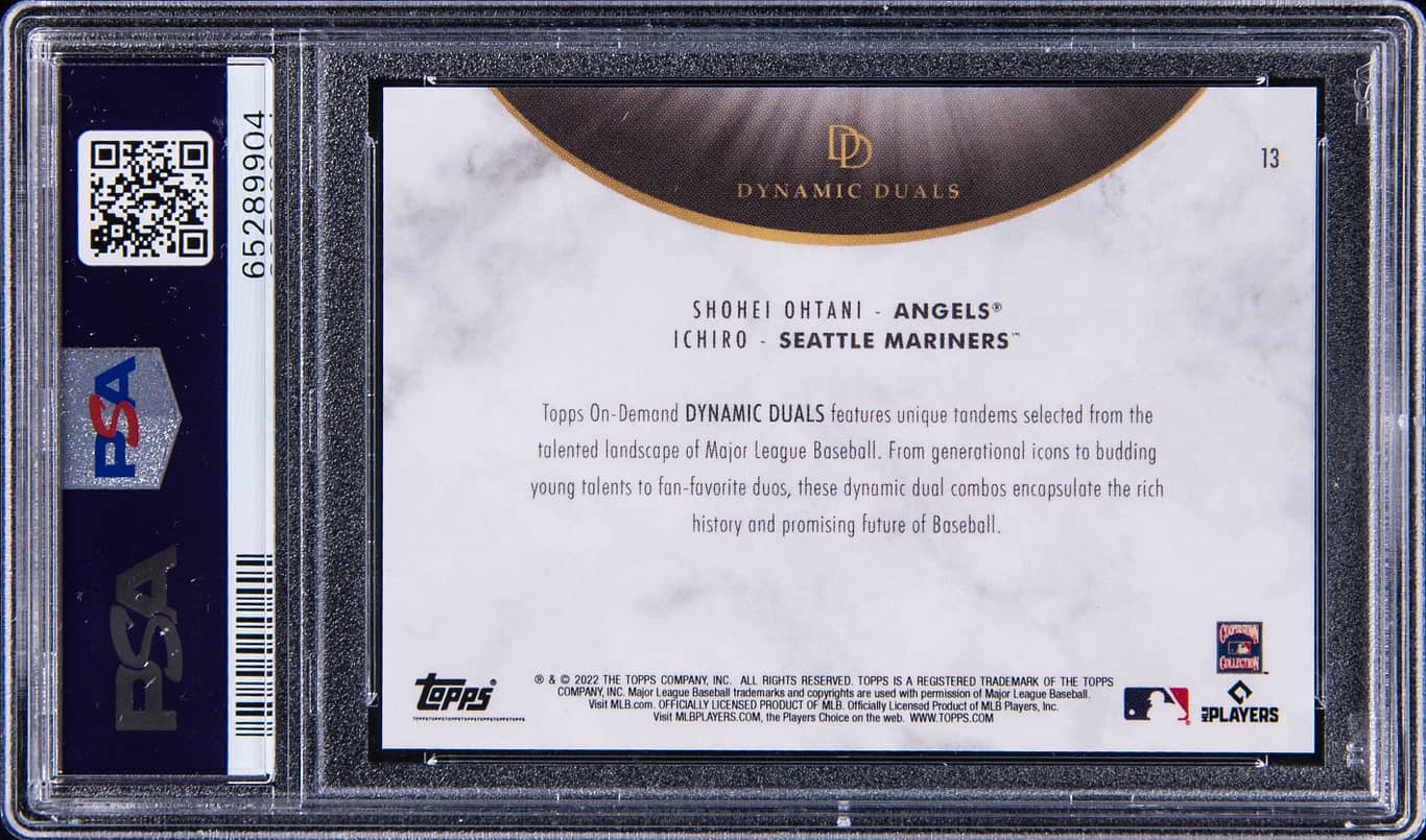 2022 Topps Dynamic Duals #13 Ichiro / Shohei Ohtani - PSA 10