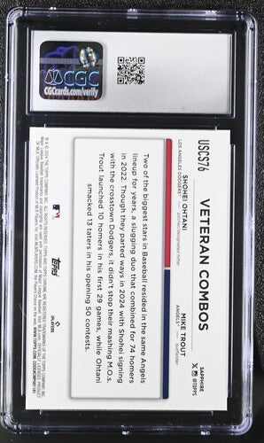 2024 Topps Chrome Update Sapphire Shohei Ohtani Mike Trout CGC 10 Gem Mint Pop 2