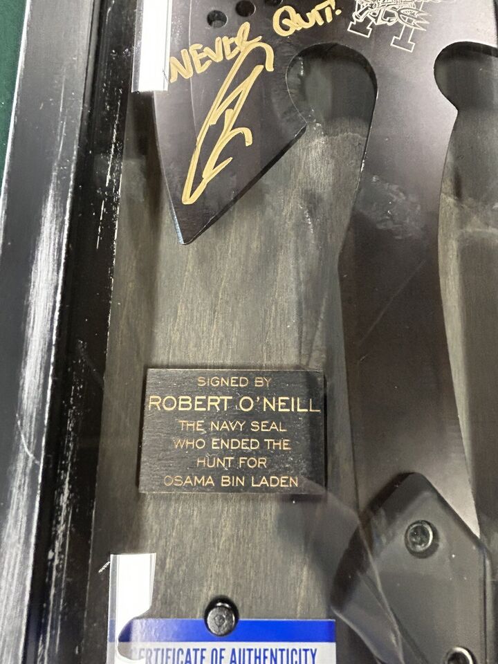 Framed Robert O’Neill Signed Navy SEAL Team Six Tomahawk Osama Bin Laden PSA