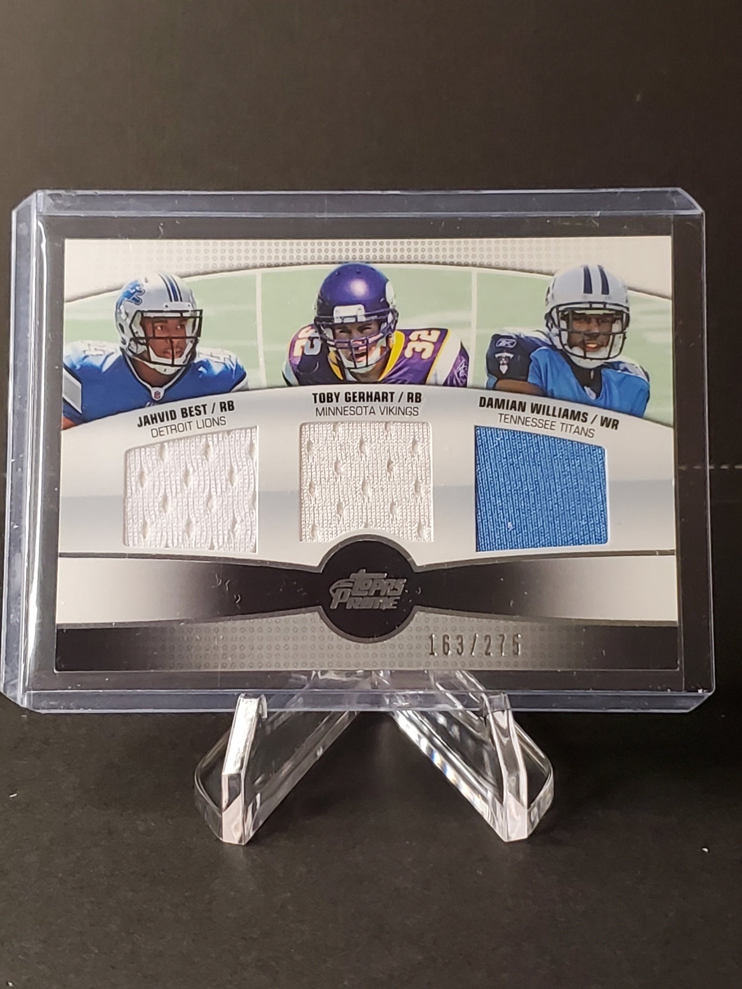 Jahvid Best / Toby Gerhart / Damian Williams 2010 Topps Prime Combo RC Jersey /275 #3QR-BGW