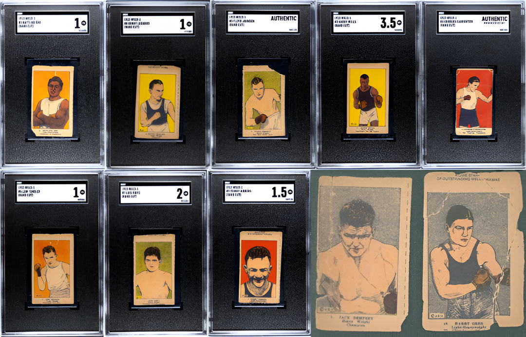 1923 W515-1 Boxing COMPLETE SET (10) - 8 are SGC graded. EXTREMELY RARE Set