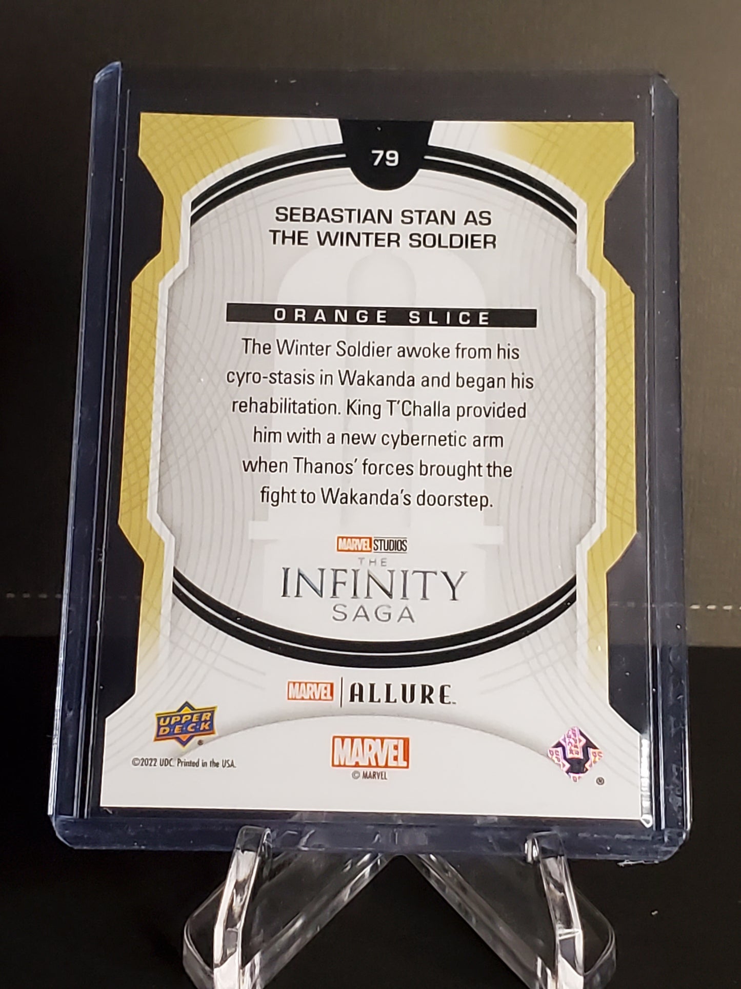 Sebastian Stan as The Winter Soldier 2022 Upper Deck Marvel Allure Orange Slice #79