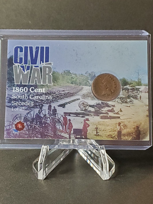 1860 Cent 2023 Civil War - Historic Autograph Coin Relic #1/25