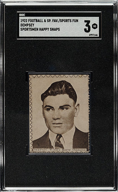 1922 Sportsmen Happy Snaps JACK DEMPSEY SGC 3 : 1 of 1 - Highest Graded!