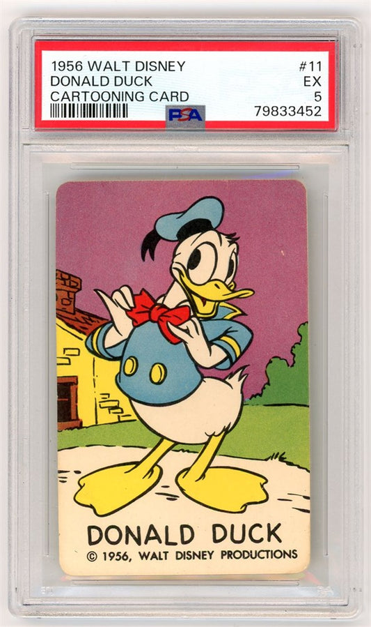 1956 Walt Disney Donald Duck #11 Cartooning Card PSA 5 EX Pop 2