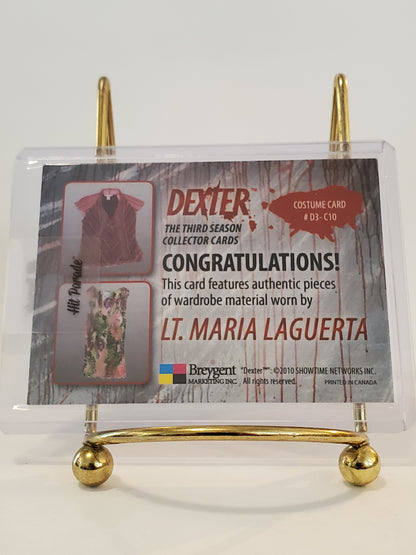 Lt. Maria LaGuerta - DEXTER - Season 3 2010 Breygent Dual Official Worn Wardrode Card #D3-C10